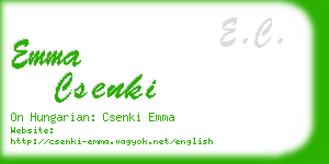 emma csenki business card
